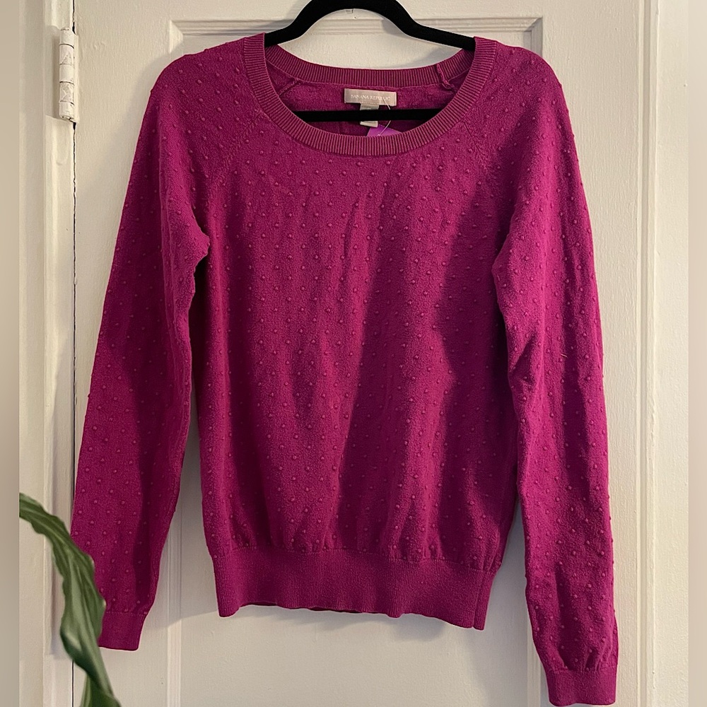 Banana Republic Polka Dot detailed Purple Sweater